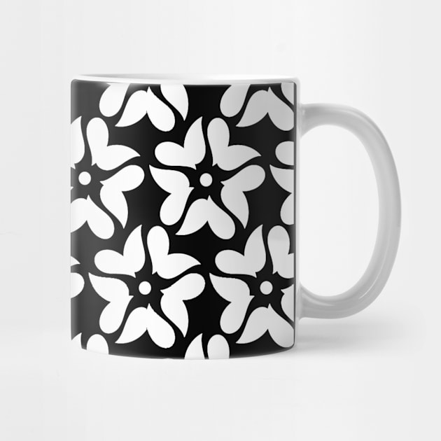 Black and white flower pattern by Spinkly